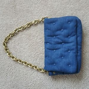 Quitted denim shoulder bag